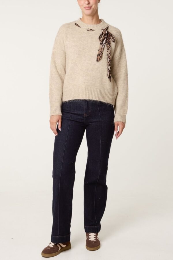 2026/09/1000498405.jpg Leopard Tie Detail Knit Jumper