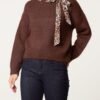 2026/09/1000498407.jpg Leopard Tie Detail Knit Jumper