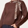 2026/09/1000498408.jpg Leopard Tie Detail Knit Jumper