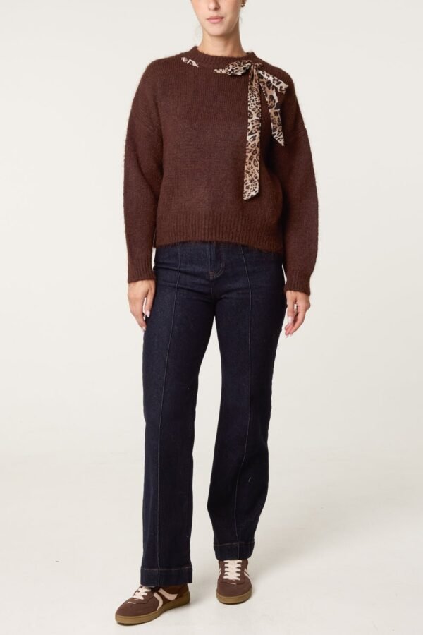 2026/09/1000498409.jpg Leopard Tie Detail Knit Jumper