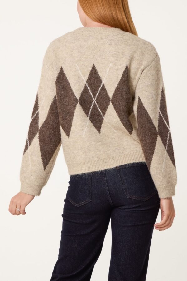 2026/09/1000498415.jpg Argyle Pattern Knit Jumper