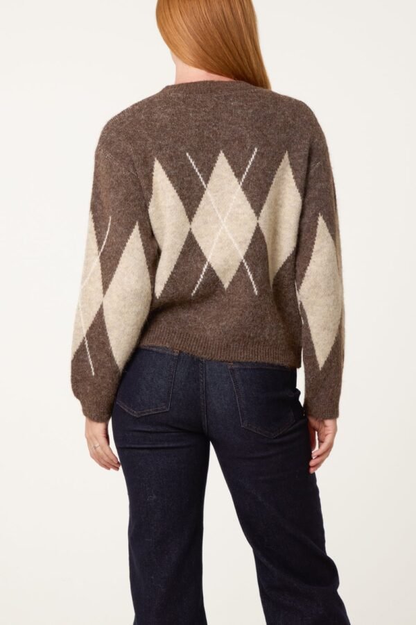 2026/09/1000498418.jpg Argyle Pattern Knit Jumper