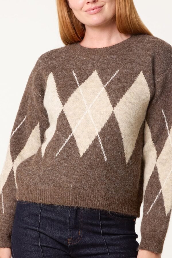 2026/09/1000498419.jpg Argyle Pattern Knit Jumper