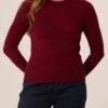 2026/09/1000498424.jpg Round Neck Knit Top With Detailed Sleeve