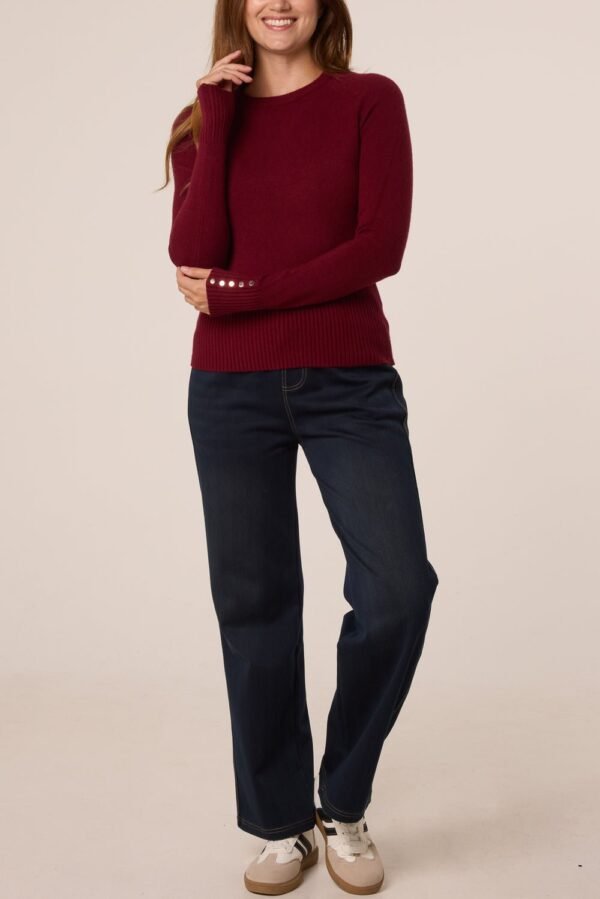 2026/09/1000498425.jpg Round Neck Knit Top With Detailed Sleeve