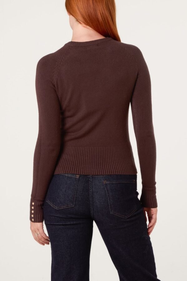 2026/09/1000498429.jpg Round Neck Knit Top With Detailed Sleeve