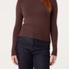 2026/09/1000498431.jpg Round Neck Knit Top With Detailed Sleeve
