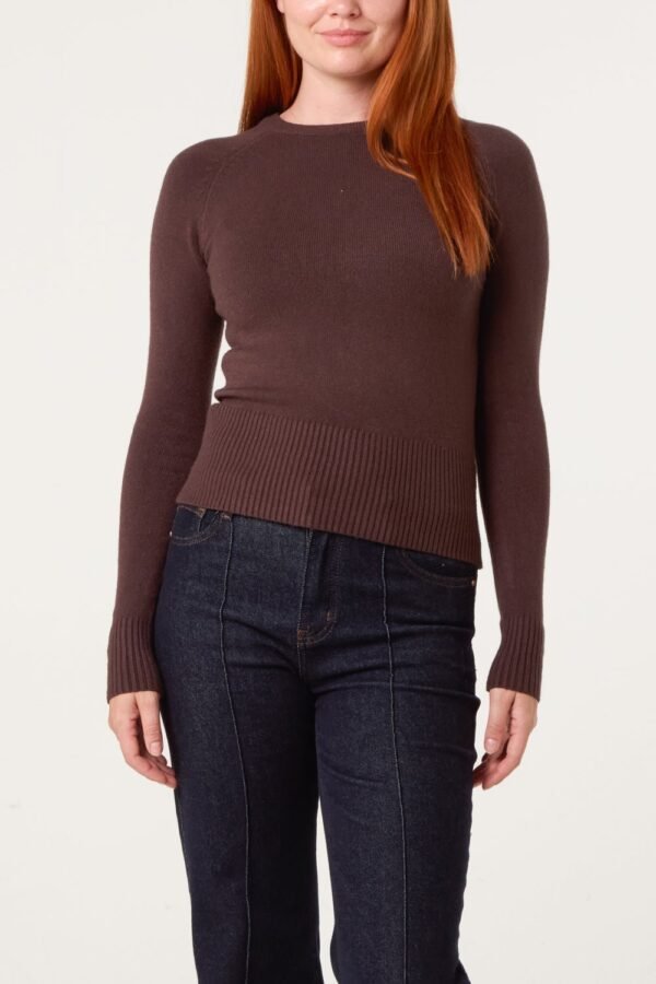2026/09/1000498431.jpg Round Neck Knit Top With Detailed Sleeve