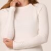 2026/09/1000498434.jpg Round Neck Knit Top With Detailed Sleeve