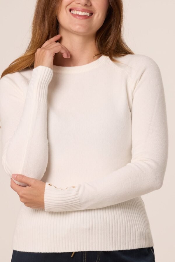 2026/09/1000498434.jpg Round Neck Knit Top With Detailed Sleeve