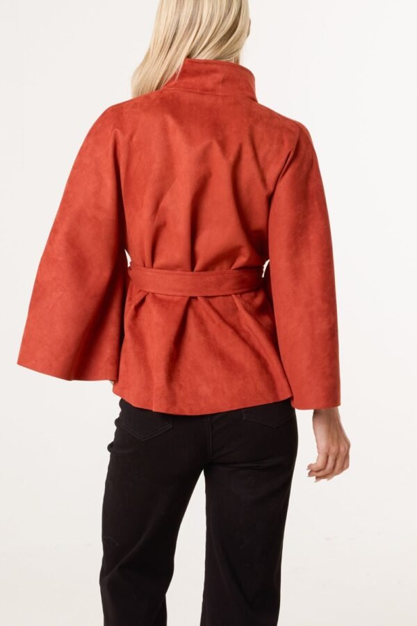 Soft Touch Suedette Belted Cape Jacket