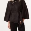 Soft Touch Suedette Belted Cape Jacket
