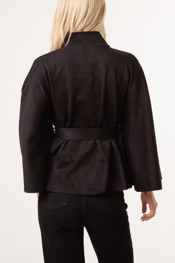 Soft Touch Suedette Belted Cape Jacket