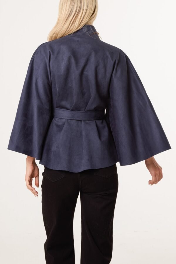 Soft Touch Suedette Belted Cape Jacket