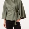 Soft Touch Suedette Belted Cape Jacket