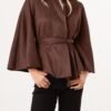 Soft Touch Suedette Belted Cape Jacket