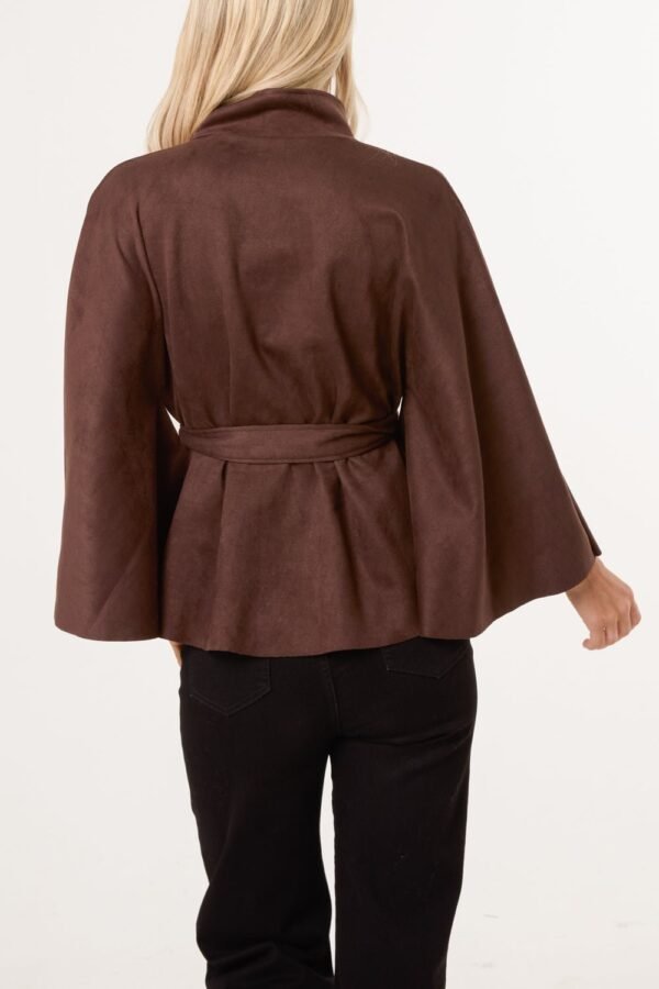 Soft Touch Suedette Belted Cape Jacket