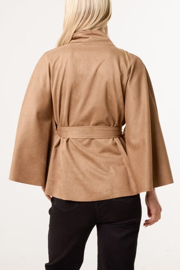 Soft Touch Suedette Belted Cape Jacket