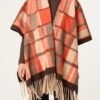 2026/09/1000498584.jpg Orange/Chocolate Patterned Fringed Poncho