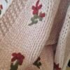 Floral Embroidered Cardigan – Beige