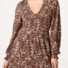 2026/10/1000502609.jpg Leopard Print Shirred Waist Midi Dress