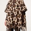 2026/10/1000502637-1.jpg Leopard Print Fringed Poncho