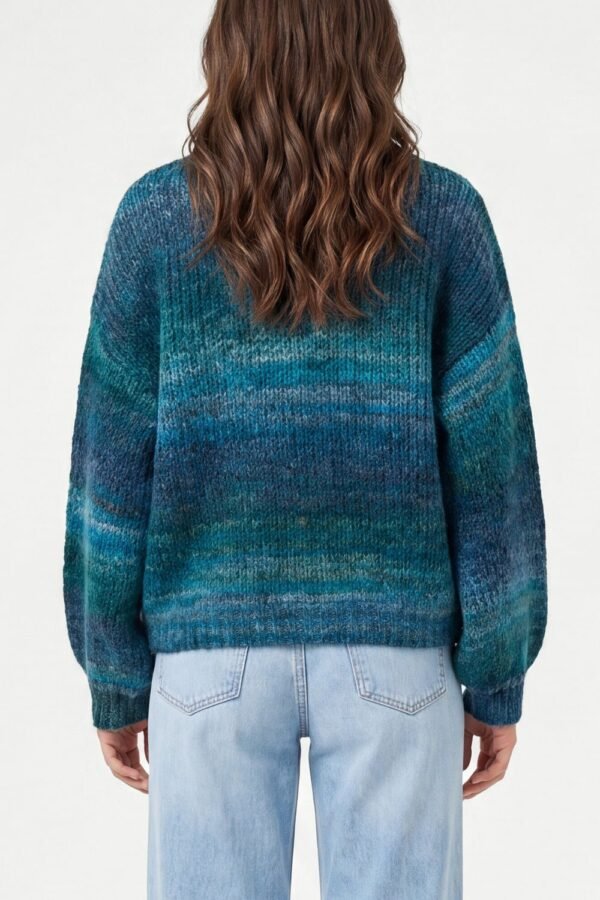 2026/10/1000502656.jpg Large Button Teal Ombre Knit Cardigan