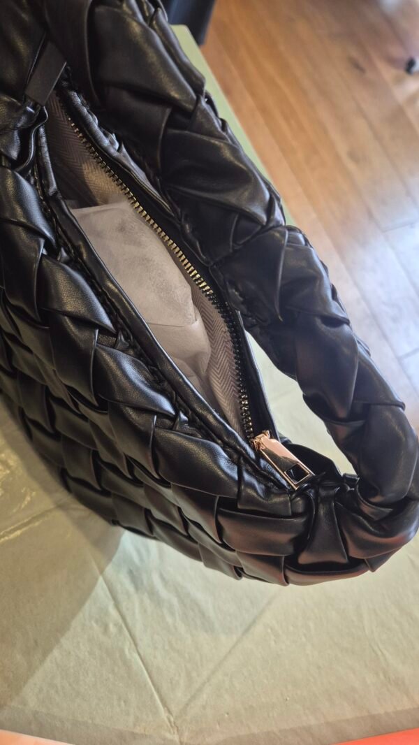 Woven Faux Leather Bag