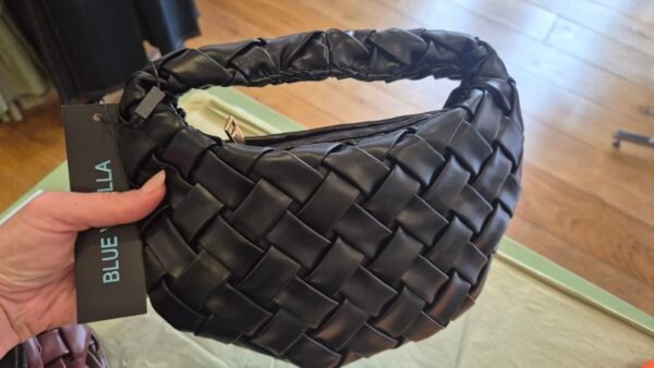 Woven Faux Leather Bag