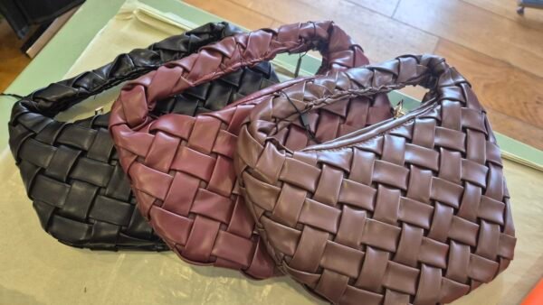Woven Faux Leather Bag