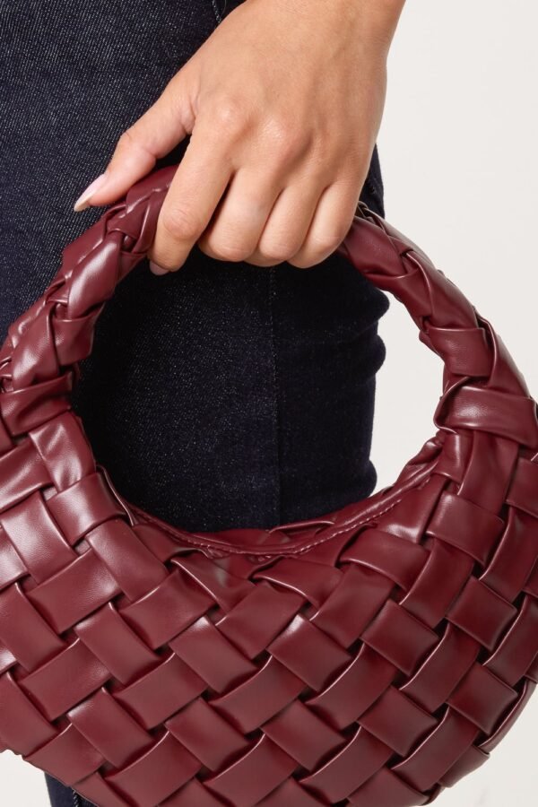 Woven Faux Leather Bag