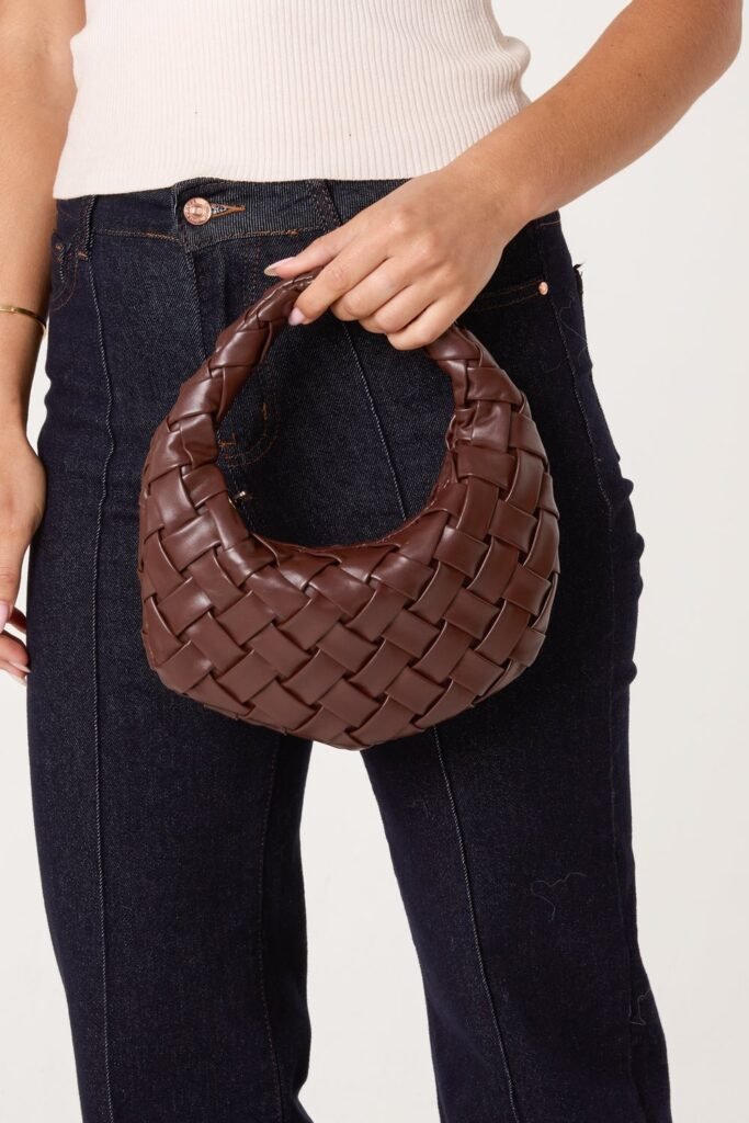 Woven Faux Leather Bag