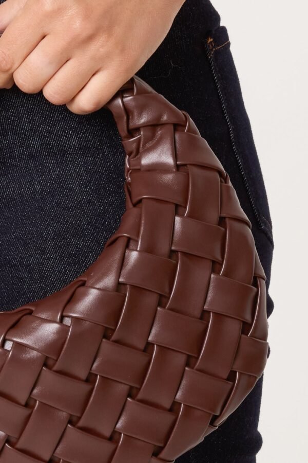 Woven Faux Leather Bag