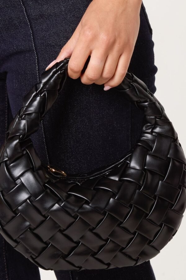 Woven Faux Leather Bag