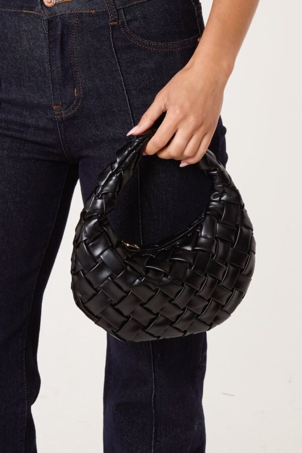 Woven Faux Leather Bag