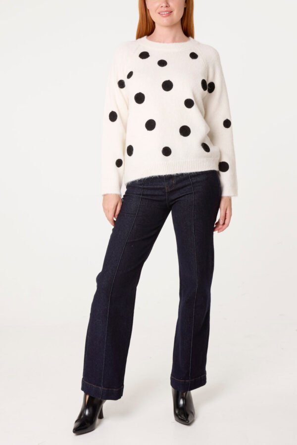 Cream & Black Spot Knit Jumper