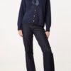 Navy Bow Detail Knit Cardigan
