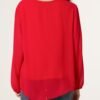 2026/10/1000508391.jpg Tie Side Chiffon Blouse With Necklace