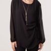 2026/10/1000508392-2.jpg Tie Side Chiffon Blouse With Necklace