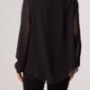 2026/10/1000508393.jpg Tie Side Chiffon Blouse With Necklace