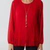 Pleated Long Sleeve Blouse