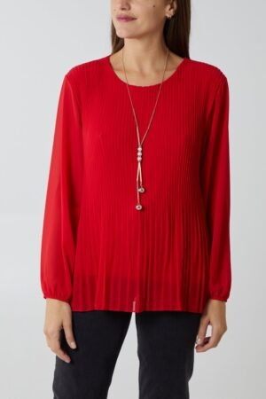 2026/10/1000508394.jpg Pleated Long Sleeve Blouse