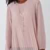 Pleated Long Sleeve Blouse