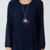 Pleated Long Sleeve Blouse
