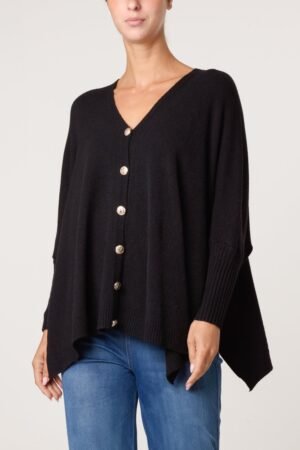 2026/10/1000508586.jpg Button-Front Poncho Style Cardigan