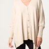 Button-Front Poncho Style Cardigan