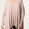 Button-Front Poncho Style Cardigan