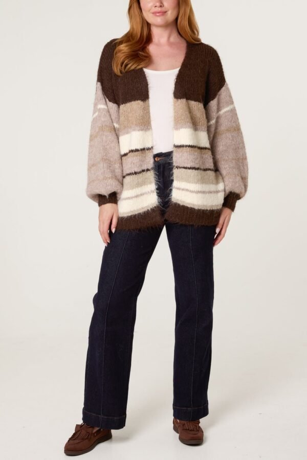 Striped Wool Blend  Cardigan – One Size