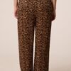 Leopard Print Wide-Leg Trousers