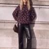 Polka Dot Puffball Blouse